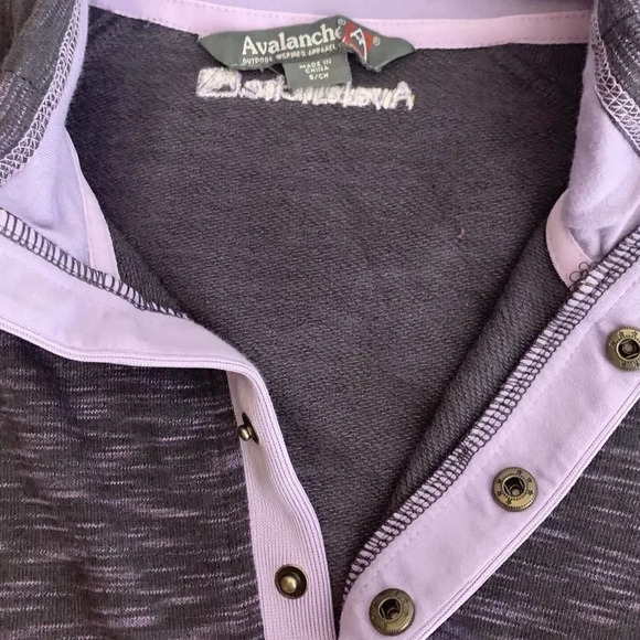 Avalanche | Loma Snap Sweatshirt Thumbholes Zip Pockets Purple - Picture 7 of 9